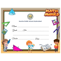 School Maths Award Certificate 8.5 × 11 (US Letter) | Use on Laser Printer